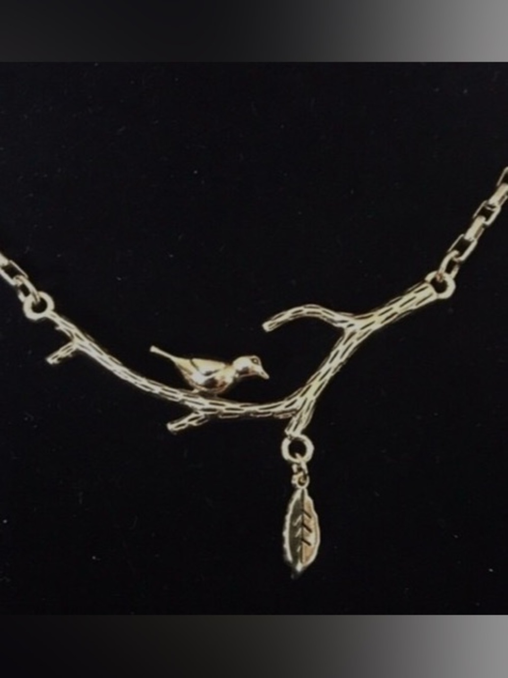 18” Gold Bird on Branch Pendant Necklace - Women Jewelry NWT